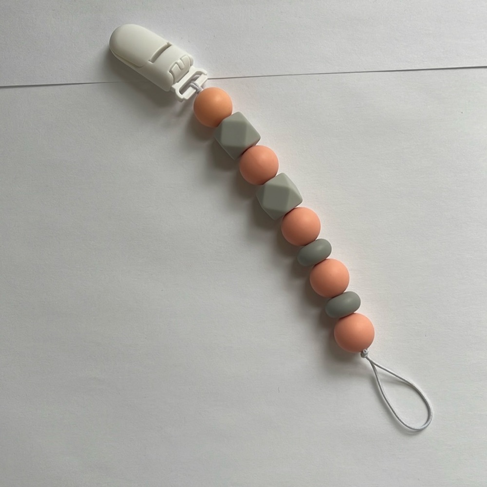 Pacifier clip Artisan Silicone Beaded Handcrafted